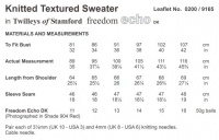 Knitting Pattern - Twilleys 9165 - Freedom Echo DK - Sweater